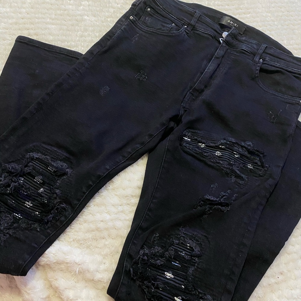 Amiri Bandana distressed jeans
